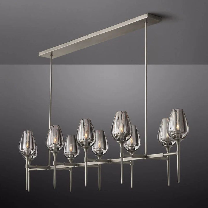 Tulip Series Glass Linear Chandelier