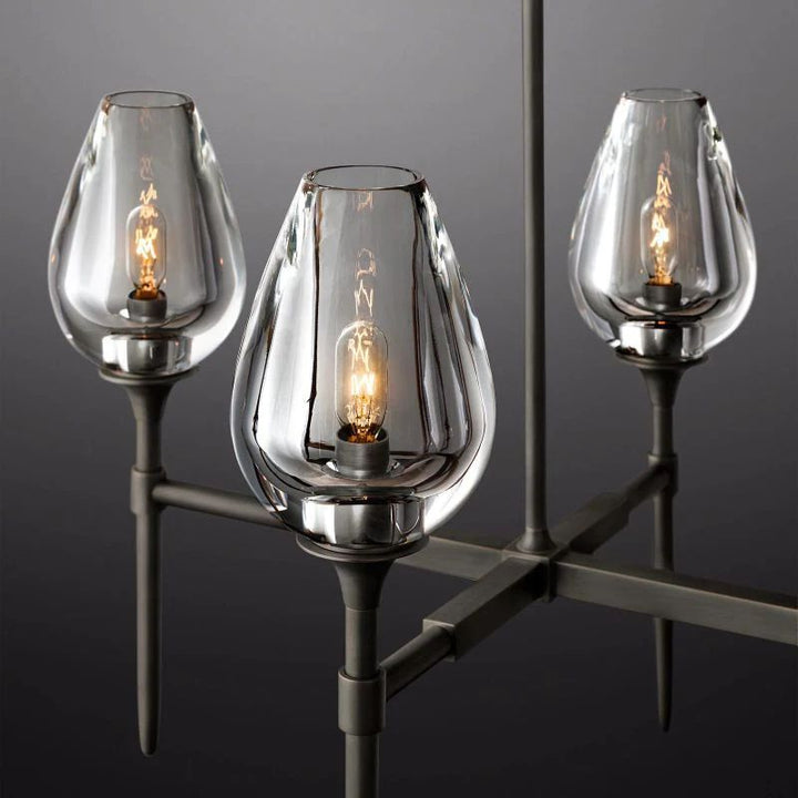 Tulip Series Glass Linear Chandelier