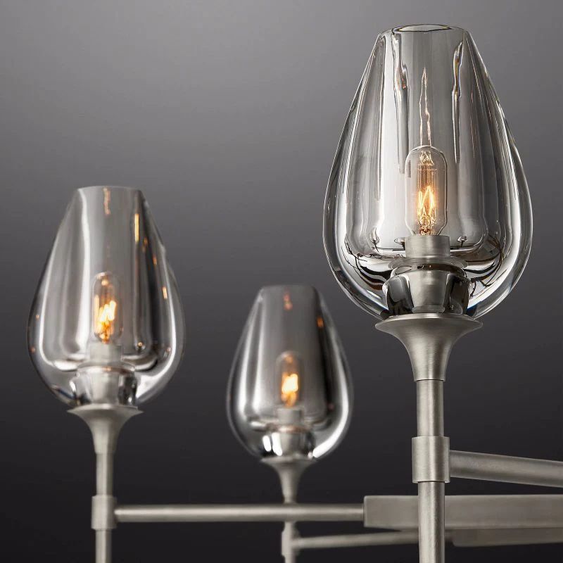 Tulip Series Glass Round Chandelier 42"D