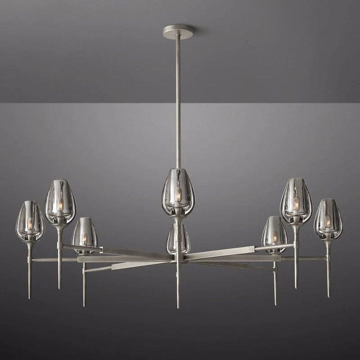 Tulip Series Glass Round Chandelier 42"D