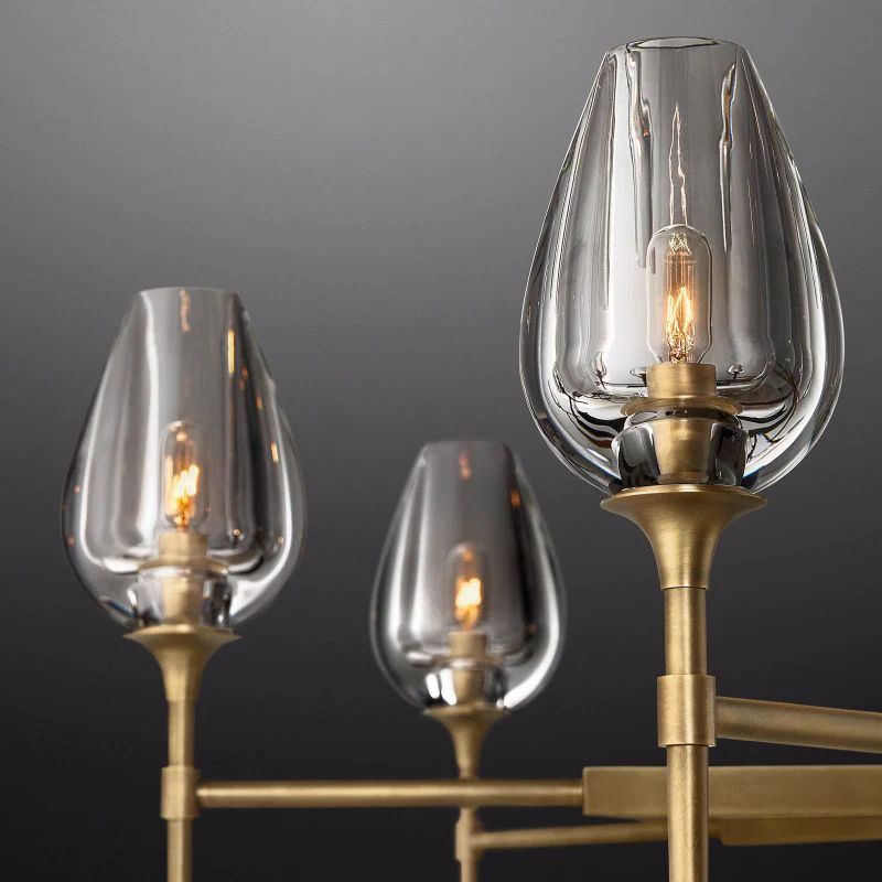 Tulip Series Glass Round Chandelier 42"D
