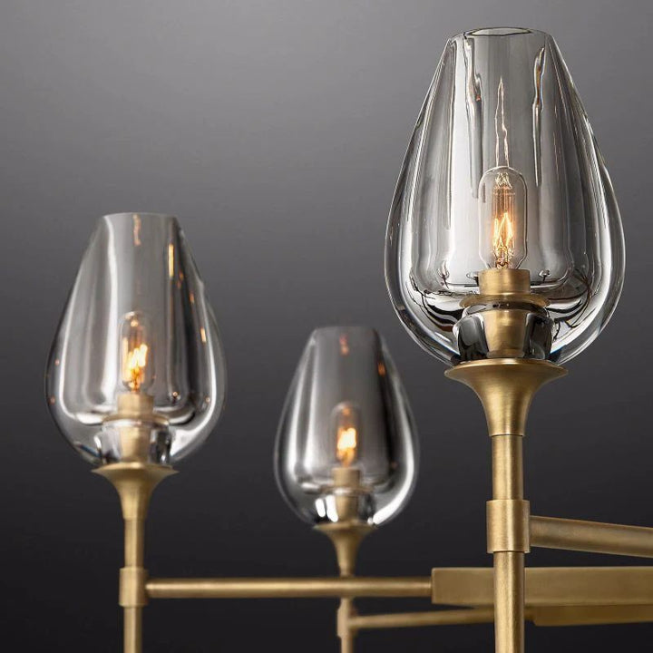 Tulip Series Glass Round Chandelier 42"D