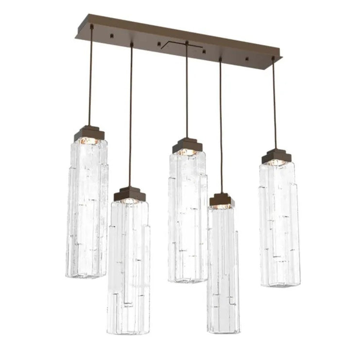 Varte Glass Linear Multi-Head Chandelier