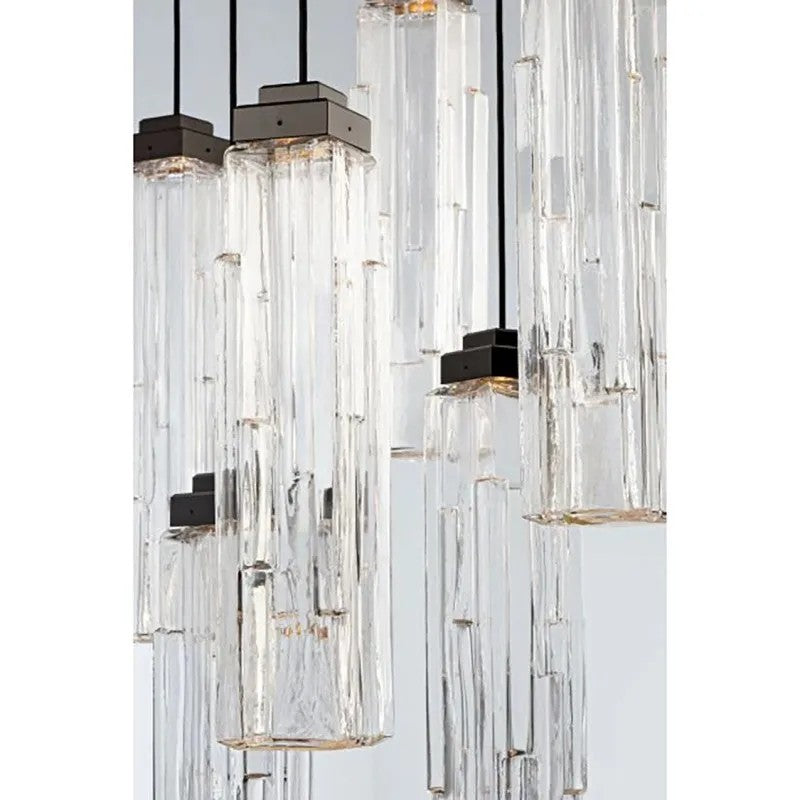 Varte Glass Linear Multi-Head Chandelier
