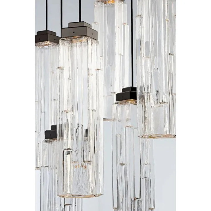 Varte Glass Linear Multi-Head Chandelier