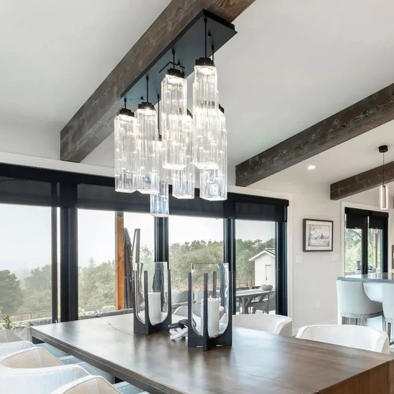 Varte Glass Linear Multi-Head Chandelier