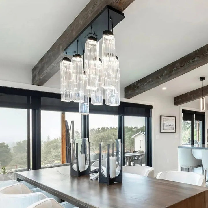 Varte Glass Linear Multi-Head Chandelier