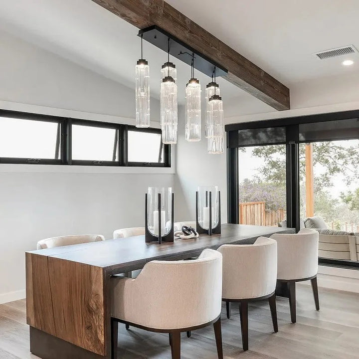 Varte Glass Linear Multi-Head Chandelier