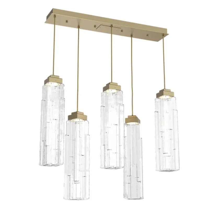 Varte Glass Linear Multi-Head Chandelier