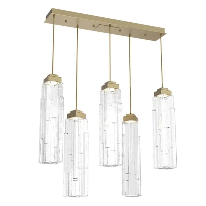 Varte Glass Linear Multi-Head Chandelier