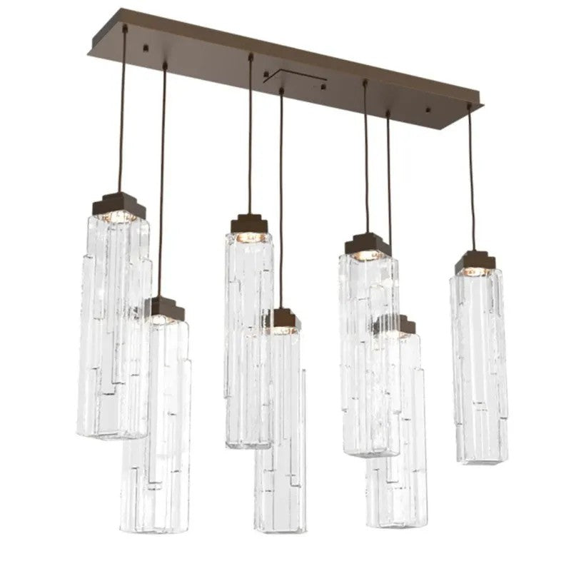 Varte Glass Linear Multi-Head Chandelier