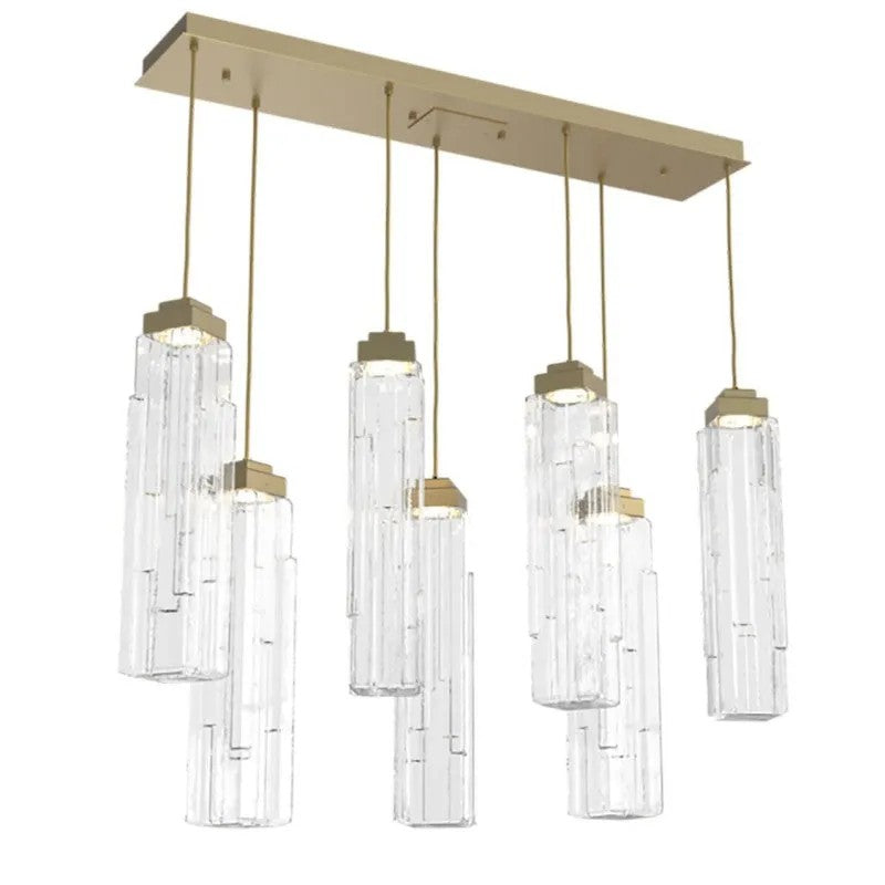 Varte Glass Linear Multi-Head Chandelier
