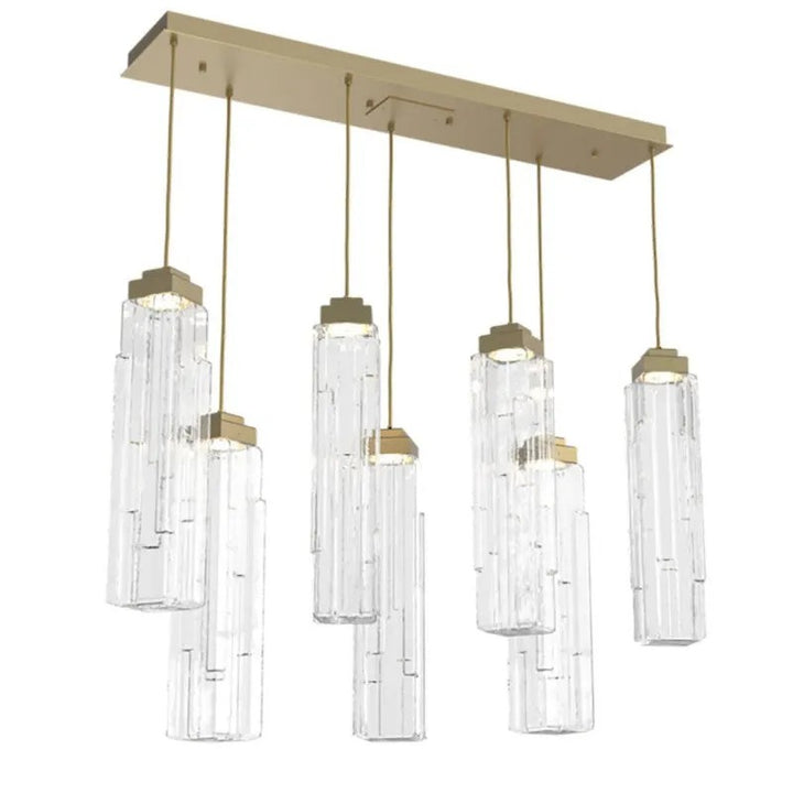 Varte Glass Linear Multi-Head Chandelier