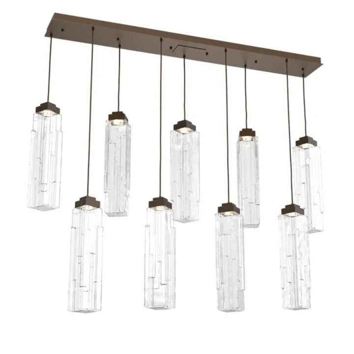 Varte Glass Linear Multi-Head Chandelier