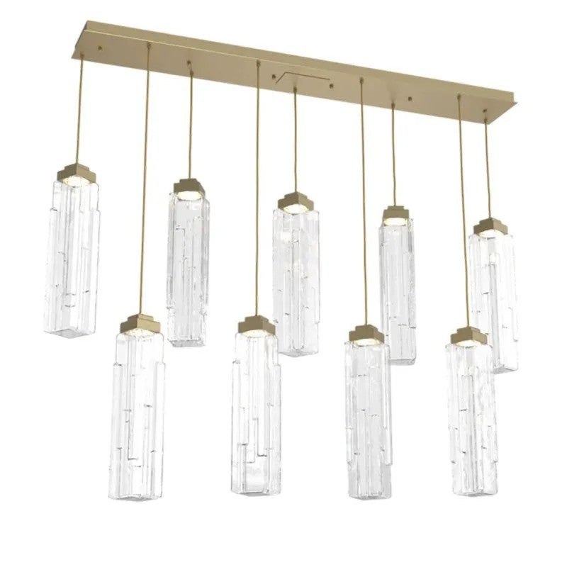 Varte Glass Linear Multi-Head Chandelier