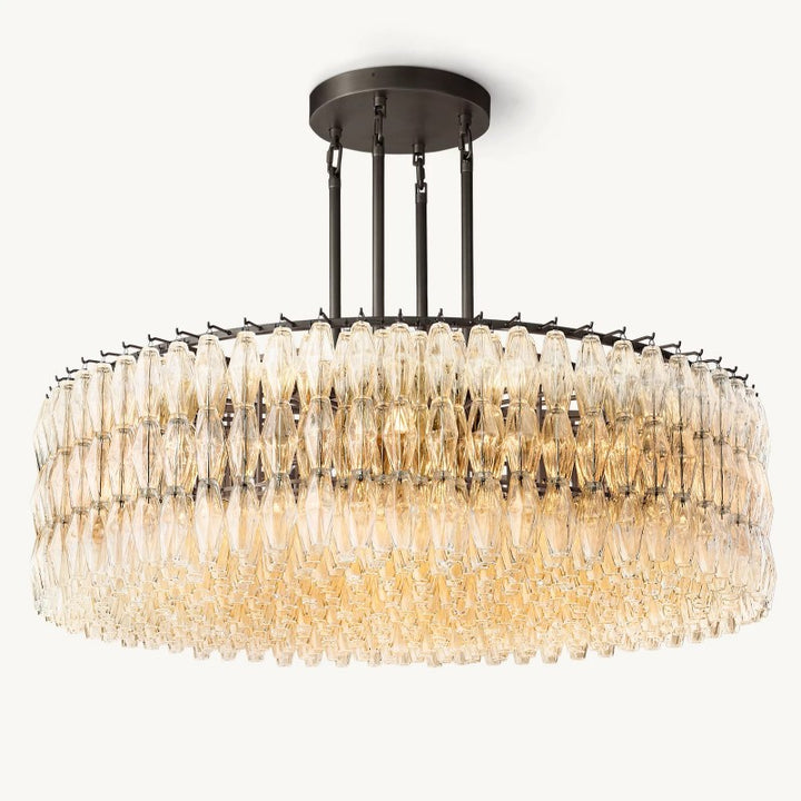 Vicky Clear Glass Round Chandelier 62"