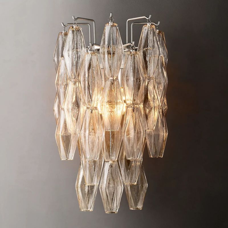 Vicky Clear Glass Short Bedroom Wall Sconce
