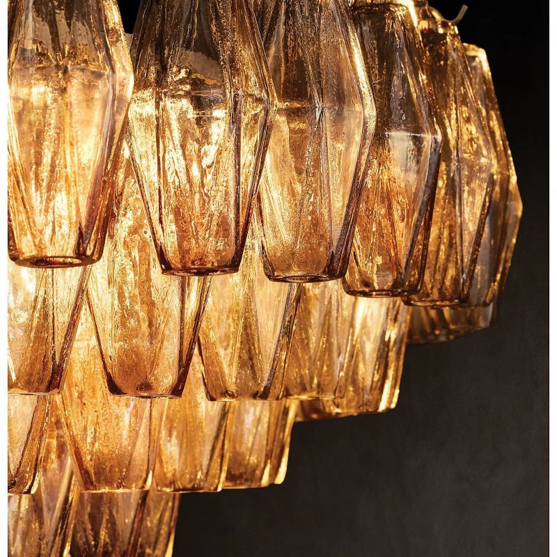 Vicky Clear Glass Square Chandelier 32" For Living Room