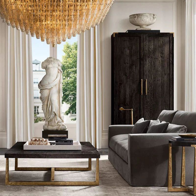 Vicky Clear Glass Square Chandelier 32" For Living Room