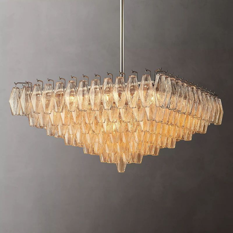 Vicky Clear Glass Square Chandelier 32" For Living Room