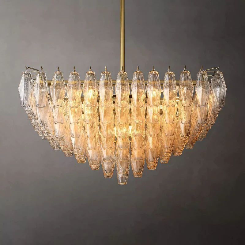 Vicky Clear Glass Square Chandelier 32" For Living Room