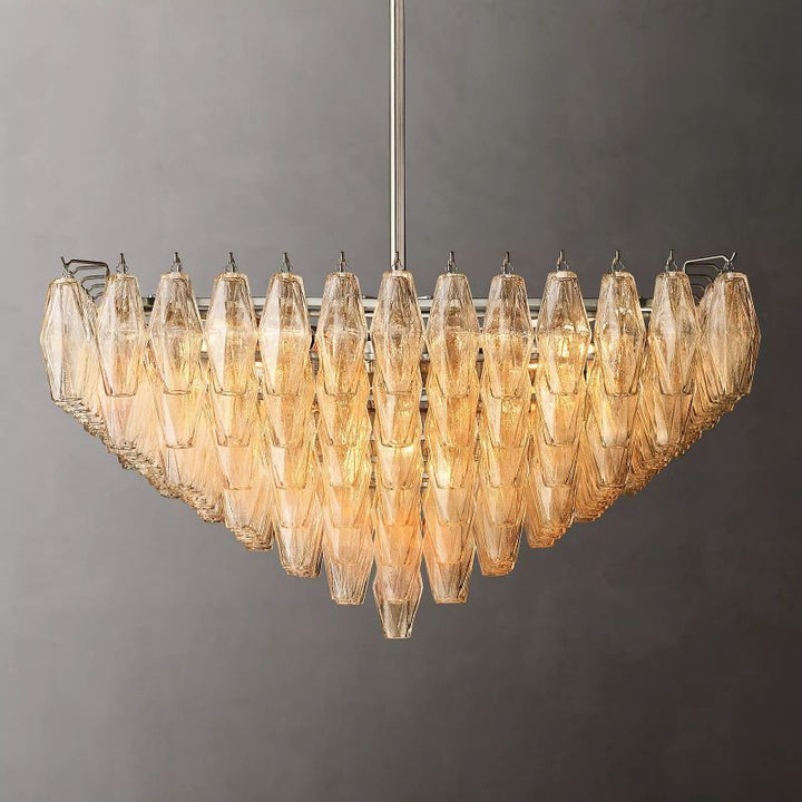Vicky Clear Glass Square Chandelier 32" For Living Room