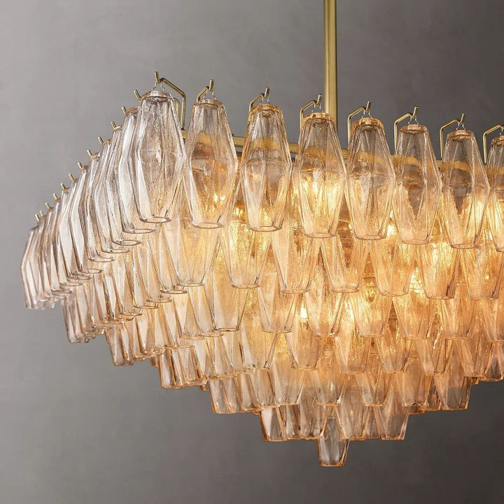 Vicky Clear Glass Square Chandelier 32" For Living Room