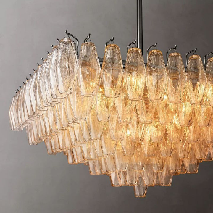 Vicky Clear Glass Square Chandelier 32" For Living Room