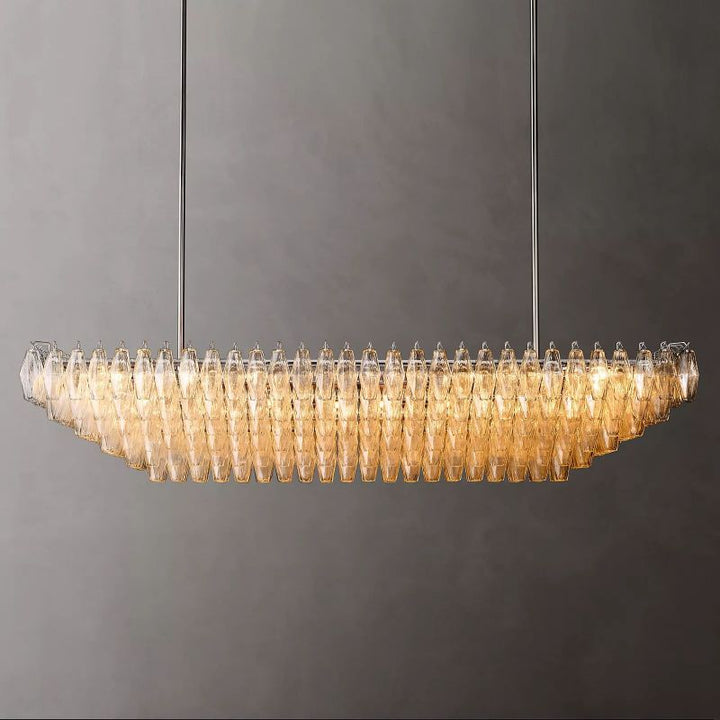 Vicky Clear Glass Tiered Rectangular Chandelier