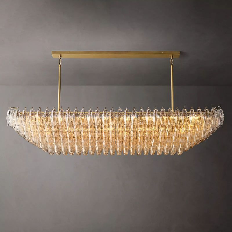 Vicky Clear Glass Tiered Rectangular Chandelier