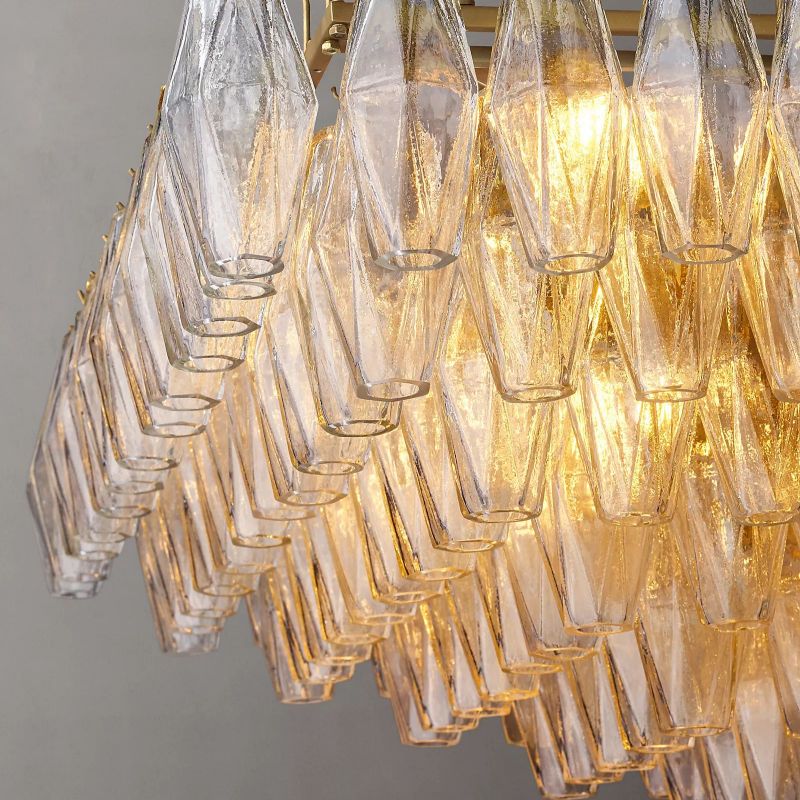 Vicky Clear Glass Tiered Rectangular Chandelier