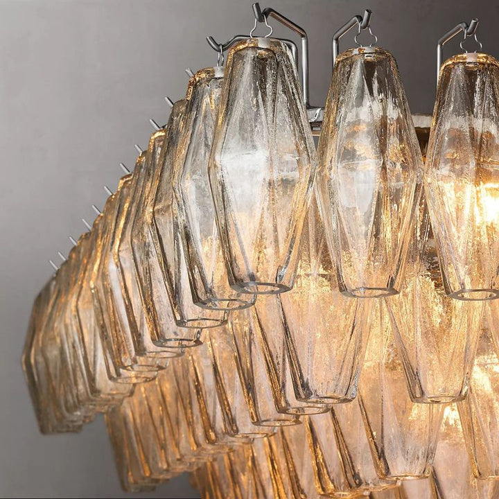 Vicky Clear Glass Tiered Rectangular Chandelier