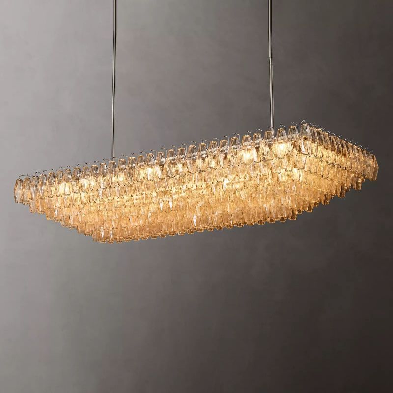 Vicky Clear Glass Tiered Rectangular Chandelier