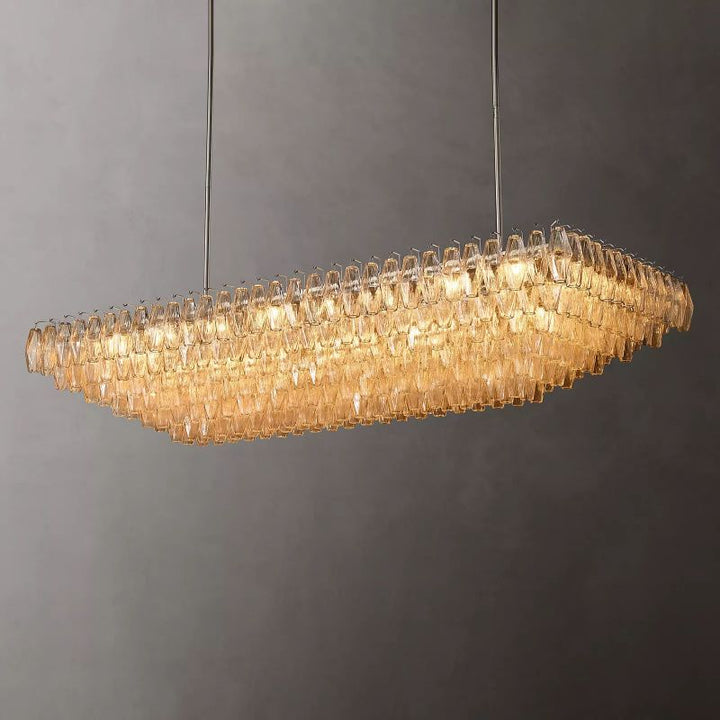 Vicky Clear Glass Tiered Rectangular Chandelier