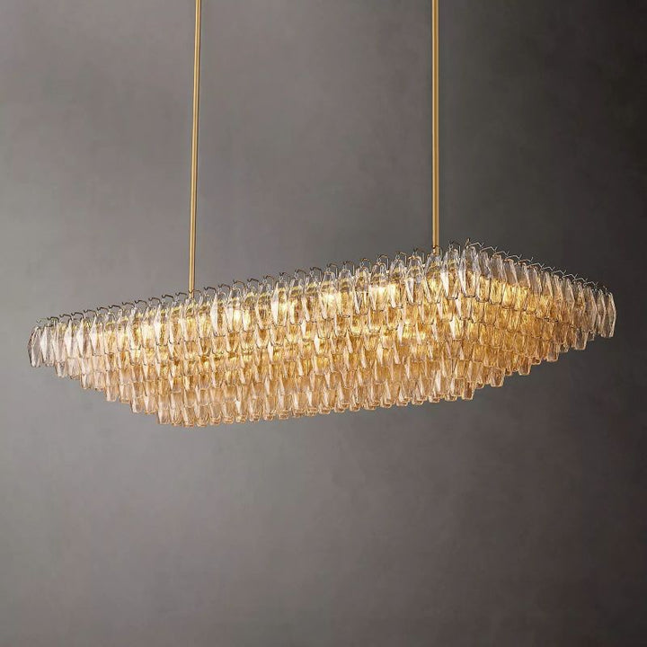 Vicky Clear Glass Tiered Rectangular Chandelier