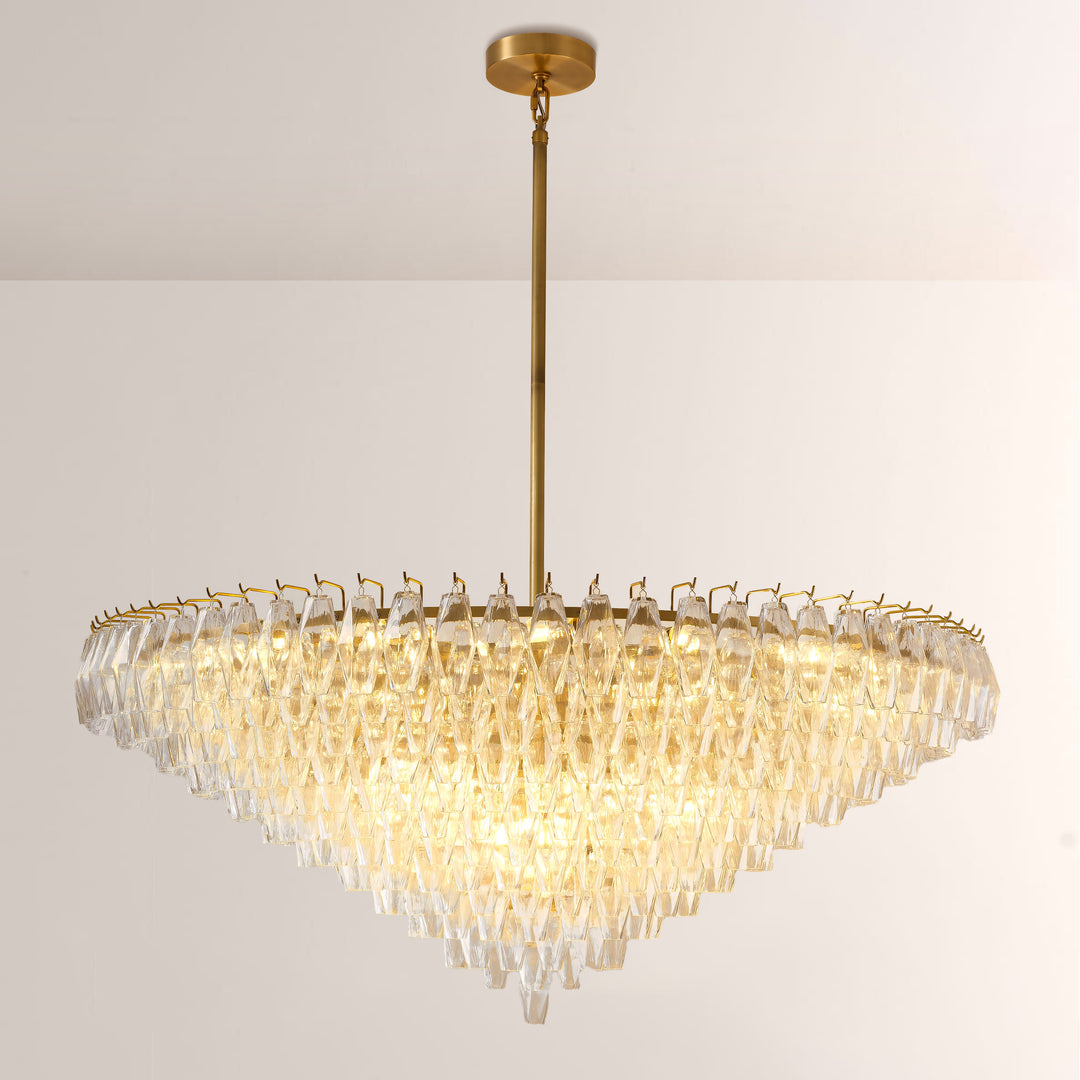 Vicky Clear Glass Tiered Round Chandelier 62"