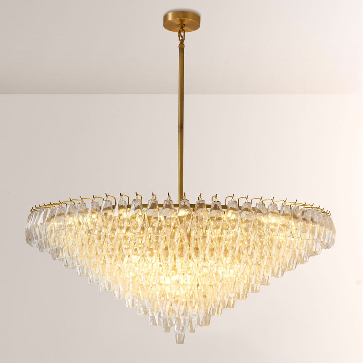 Vicky Clear Glass Tiered Round Chandelier 62"