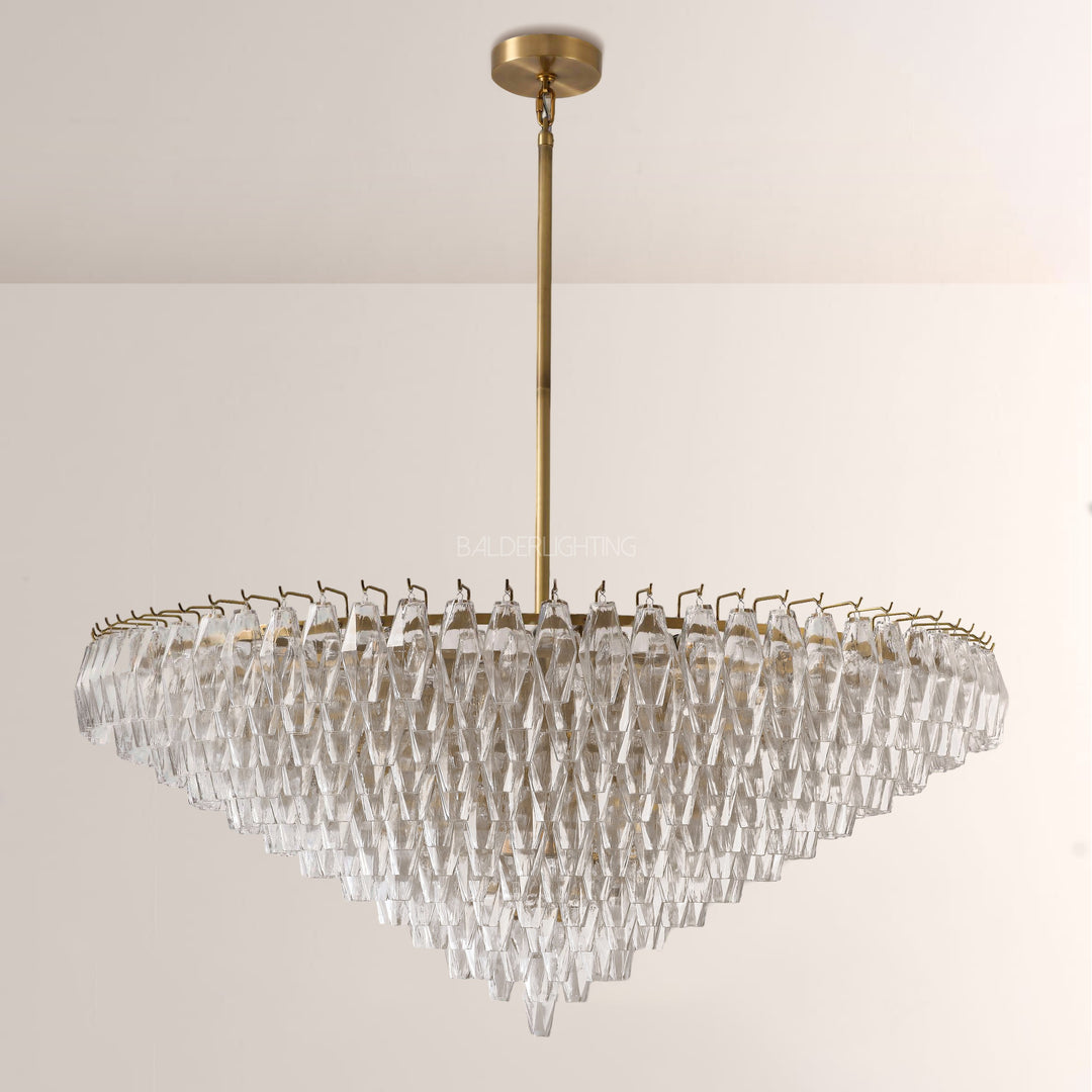 Vicky Clear Glass Tiered Round Chandelier 62"