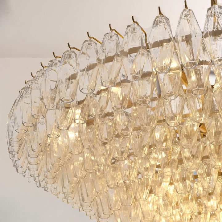 Vicky Clear Glass Tiered Round Chandelier 62"