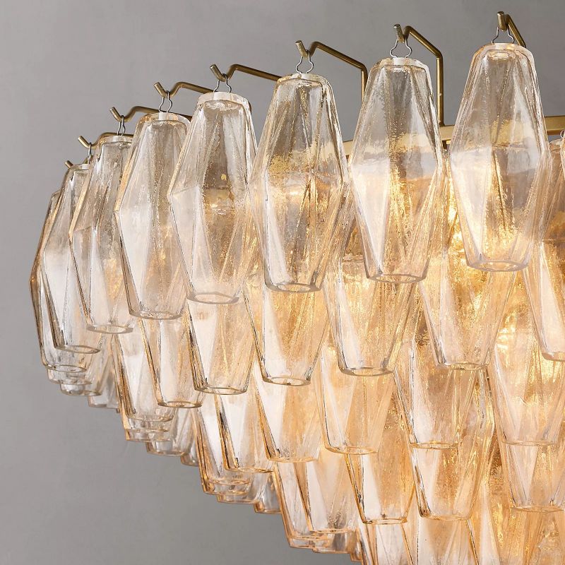 Vicky Clear Glass Tiered Round Chandelier 37" For Living Room