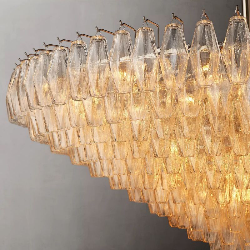 Vicky Clear Glass Tiered Round Chandelier 62" For Living Room