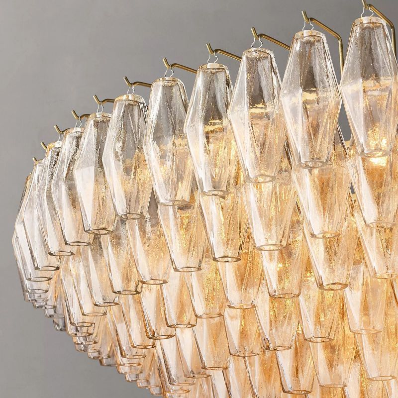 Vicky Clear Glass Tiered Round Chandelier 62" For Living Room