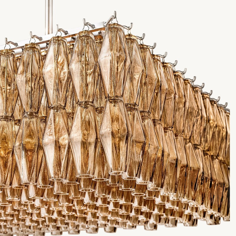 Vicky Glass Rectangular Chandelier 54"