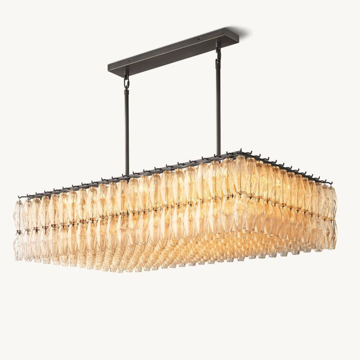 Vicky Glass Rectangular Chandelier 54"