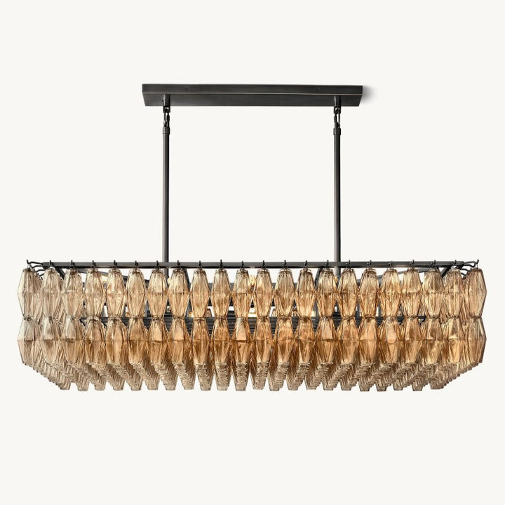 Vicky Glass Rectangular Chandelier 54"