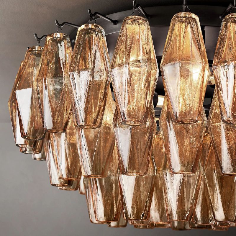 Vicky Smoke Glass Flushmount 22"