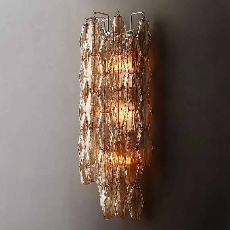 Vicky Smoke Glass Short Wall Sconce