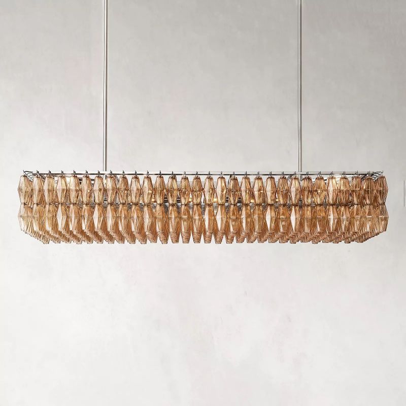 Vicky Glass Rectangular Chandelier 74"