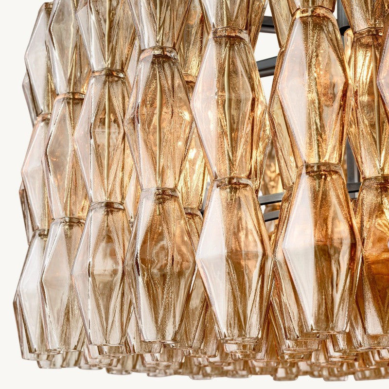 Vicky Smoke Glass Round Chandelier 37"