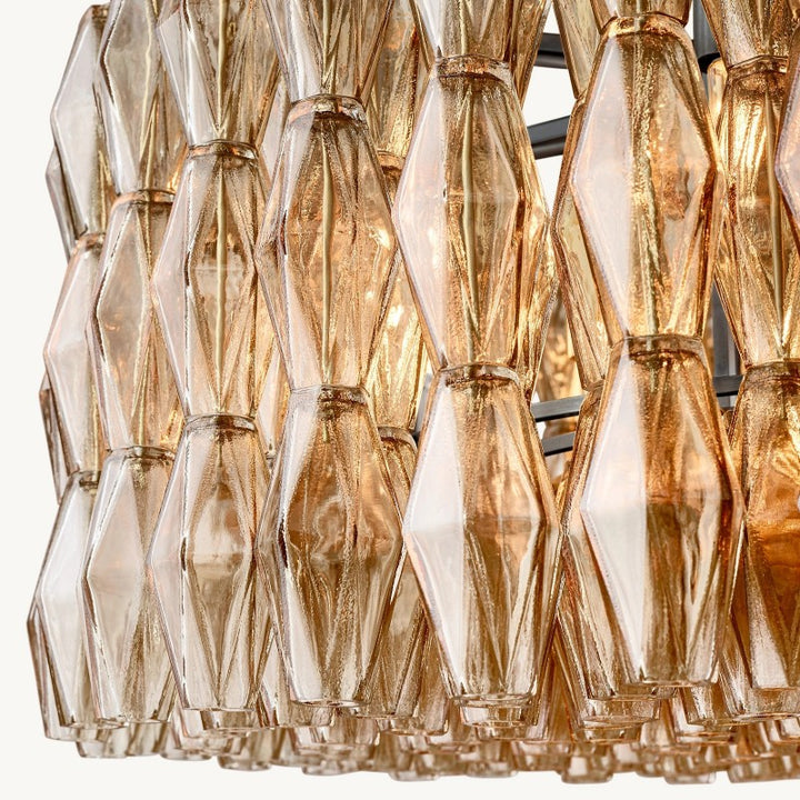 Vicky Smoke Glass Round Chandelier 37"